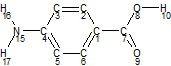 molecule diagram of aminobenzoic acid